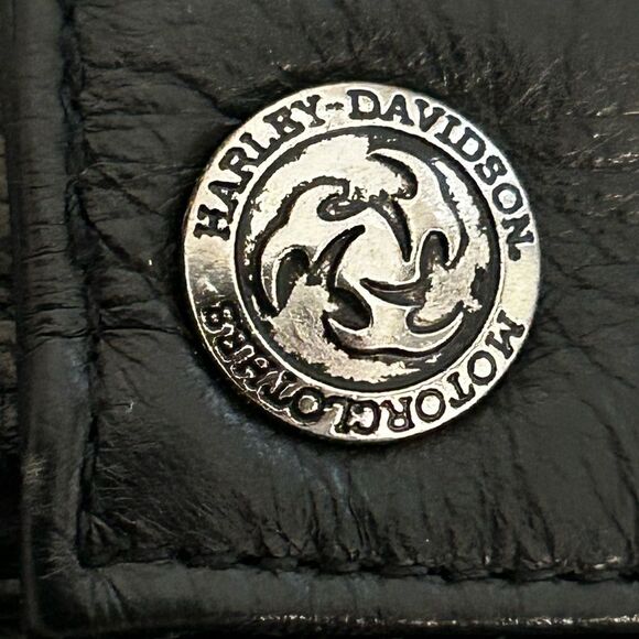 Harley-Davidson Black leather Pants with Fringe Details lined size 8 - Picture 6 of 12